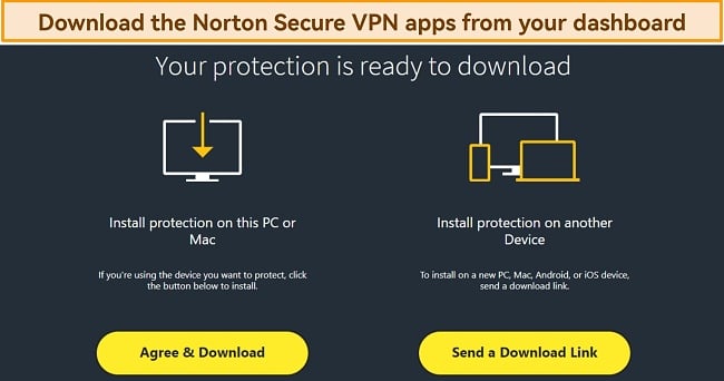 Screenshot of Norton Secure VPN download page